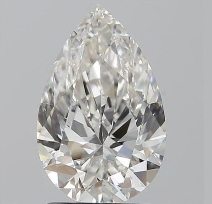 1.71 carat Pear lab grown diamond, F color, VVS1 clarity