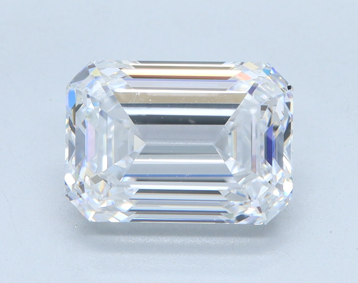 2.97 carat Emerald lab grown diamond, D color, VVS2 clarity