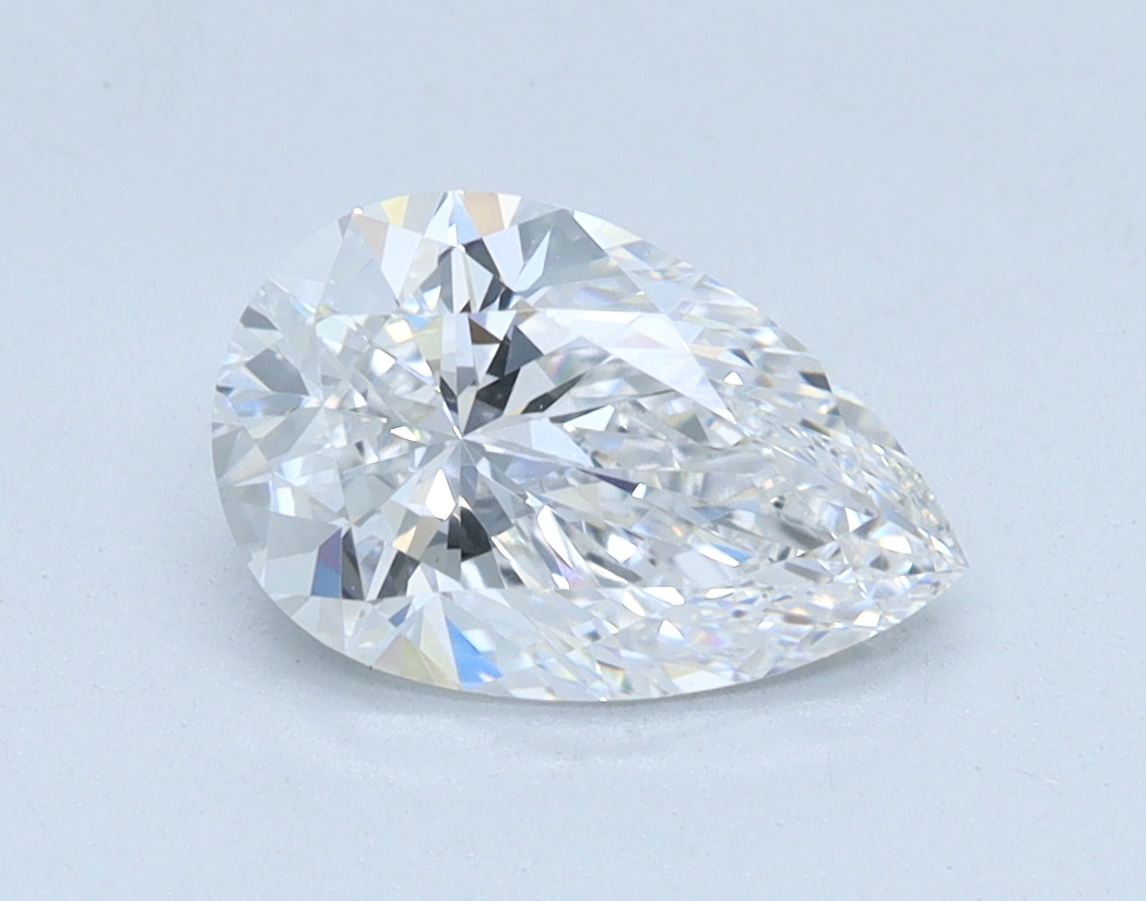 1.07 carat Pear lab grown diamond, D color, VVS2 clarity
