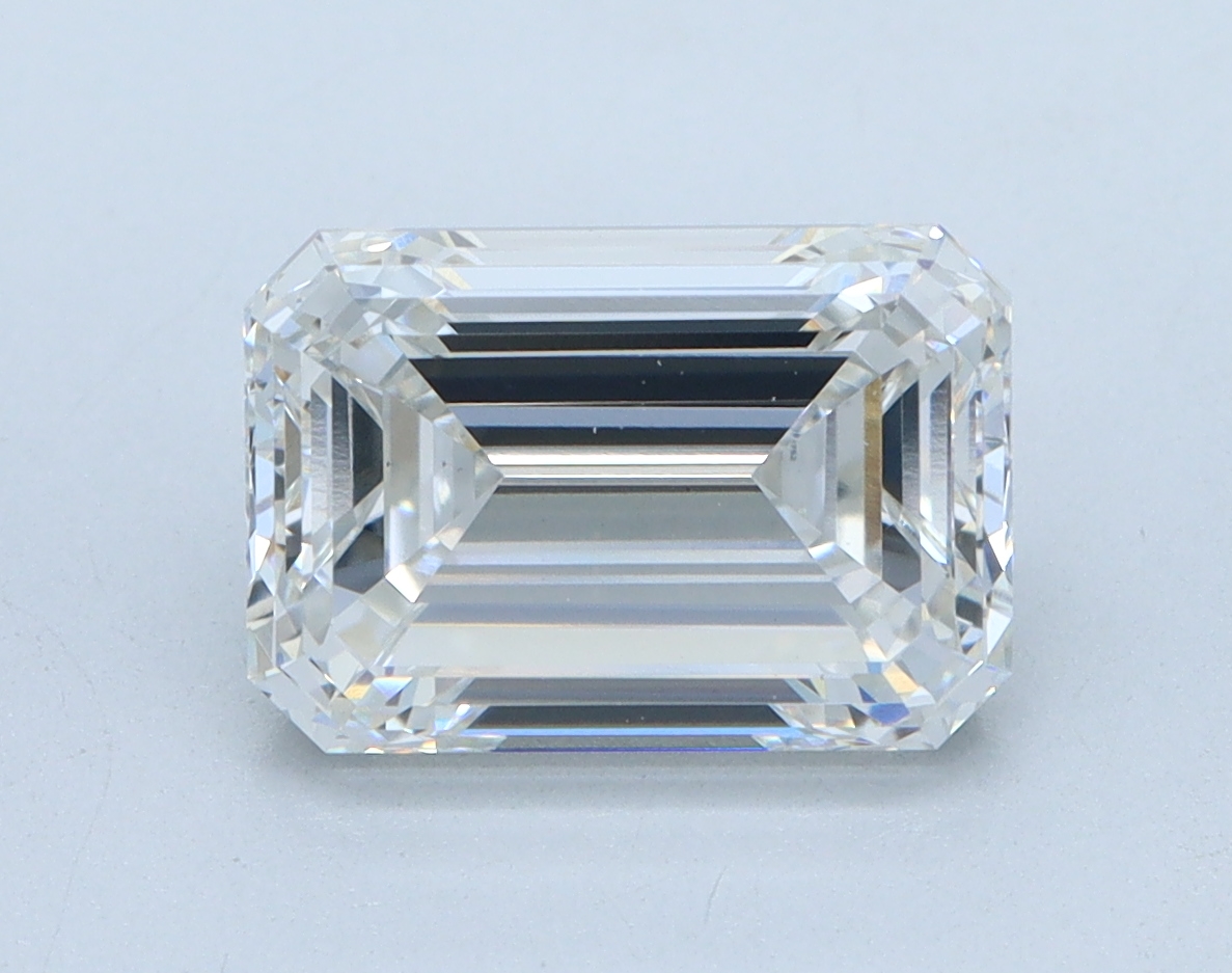 2.52 carat Emerald lab grown diamond, G color, VS1 clarity