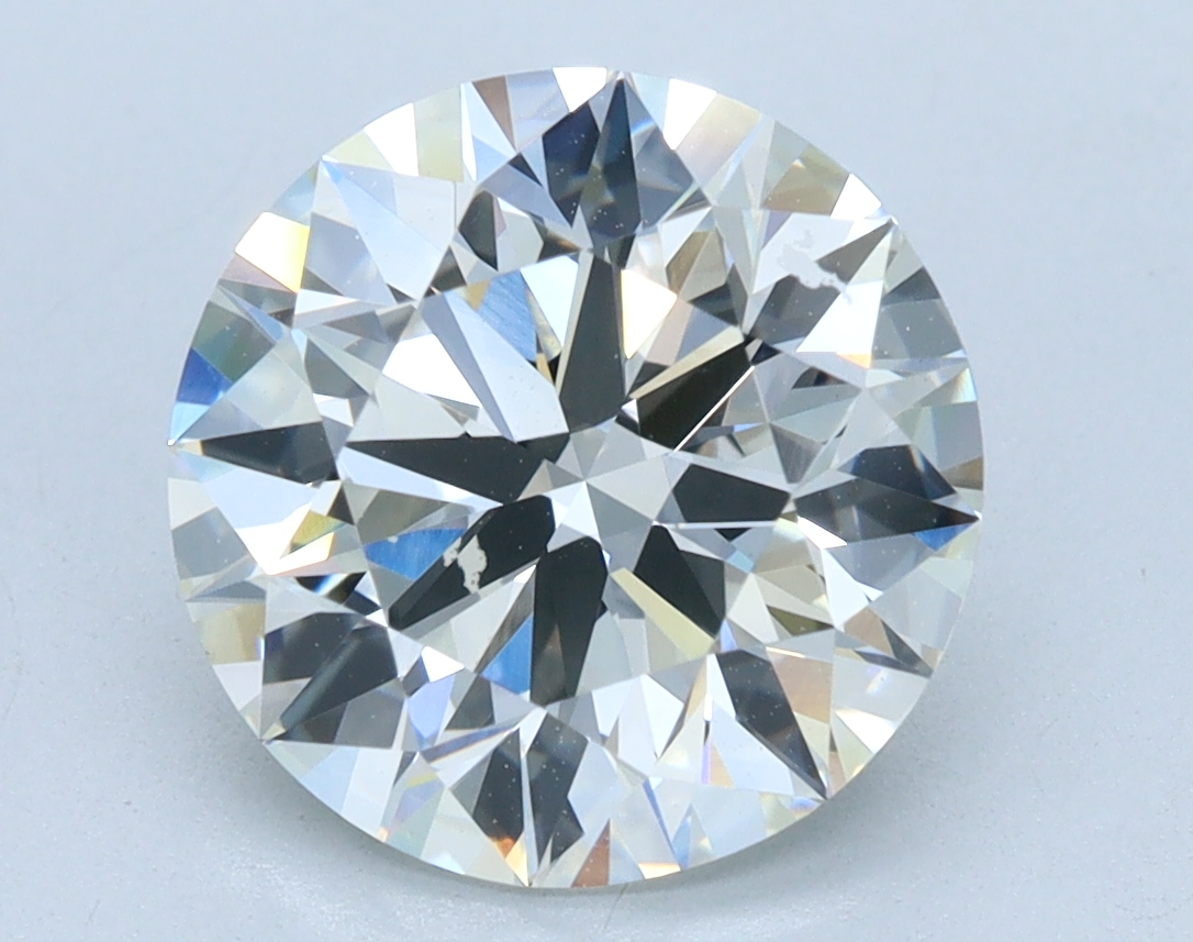 2.57 carat Round lab grown diamond, G color, VS1 clarity, Ideal cut