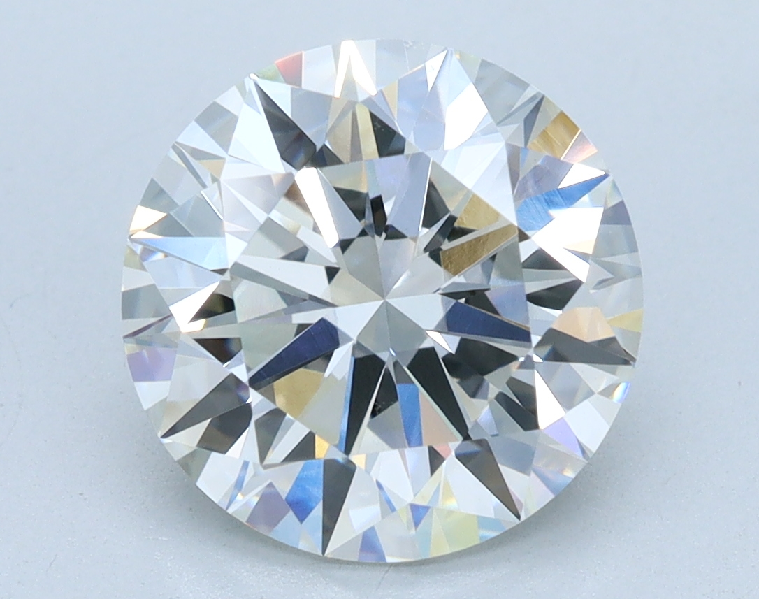 3.02 carat Round lab grown diamond, G color, VVS2 clarity, Ideal cut