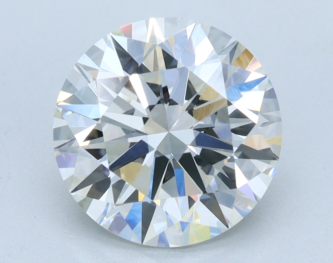 3.1 carat Round lab grown diamond, G color, VVS2 clarity, Ideal cut