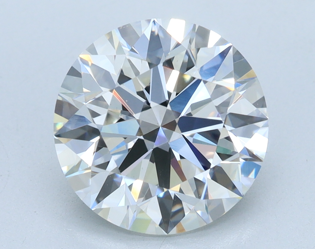 3.0 carat Round lab grown diamond, G color, VS1 clarity, Ideal cut
