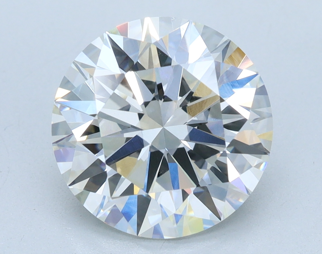 3.01 carat Round lab grown diamond, G color, VVS2 clarity, Excellent cut
