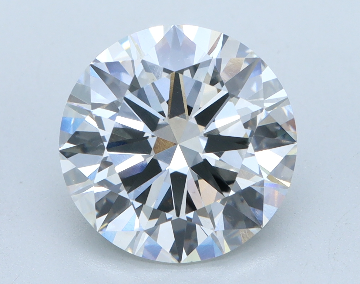 3.41 carat Round lab grown diamond, G color, VVS2 clarity, Excellent cut