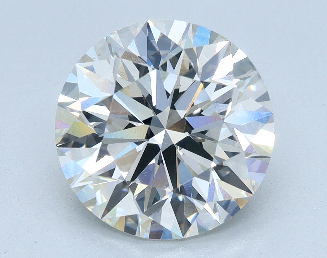 3.17 carat Round lab grown diamond, G color, VS1 clarity, Excellent cut