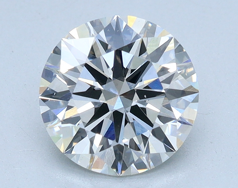 1.24 carat Round lab grown diamond, G color, VVS2 clarity, Ideal cut