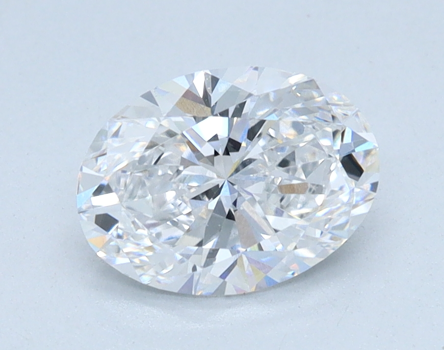 1.0 carat Oval lab grown diamond, D color, VVS2 clarity