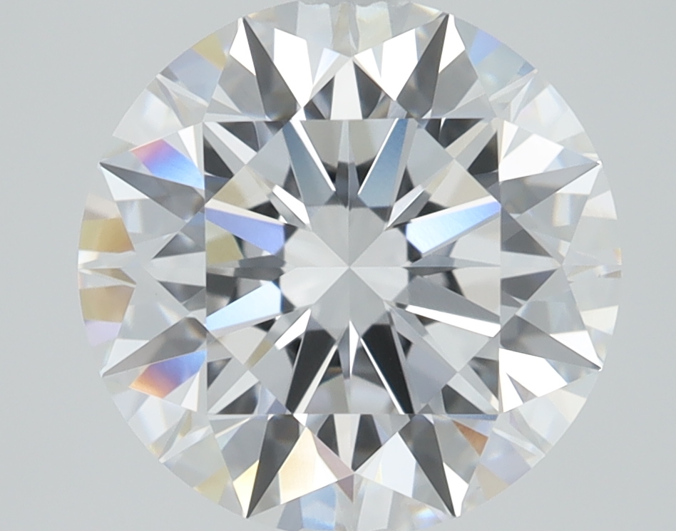2.6 carat Round lab grown diamond, D color, VVS2 clarity, Ideal cut