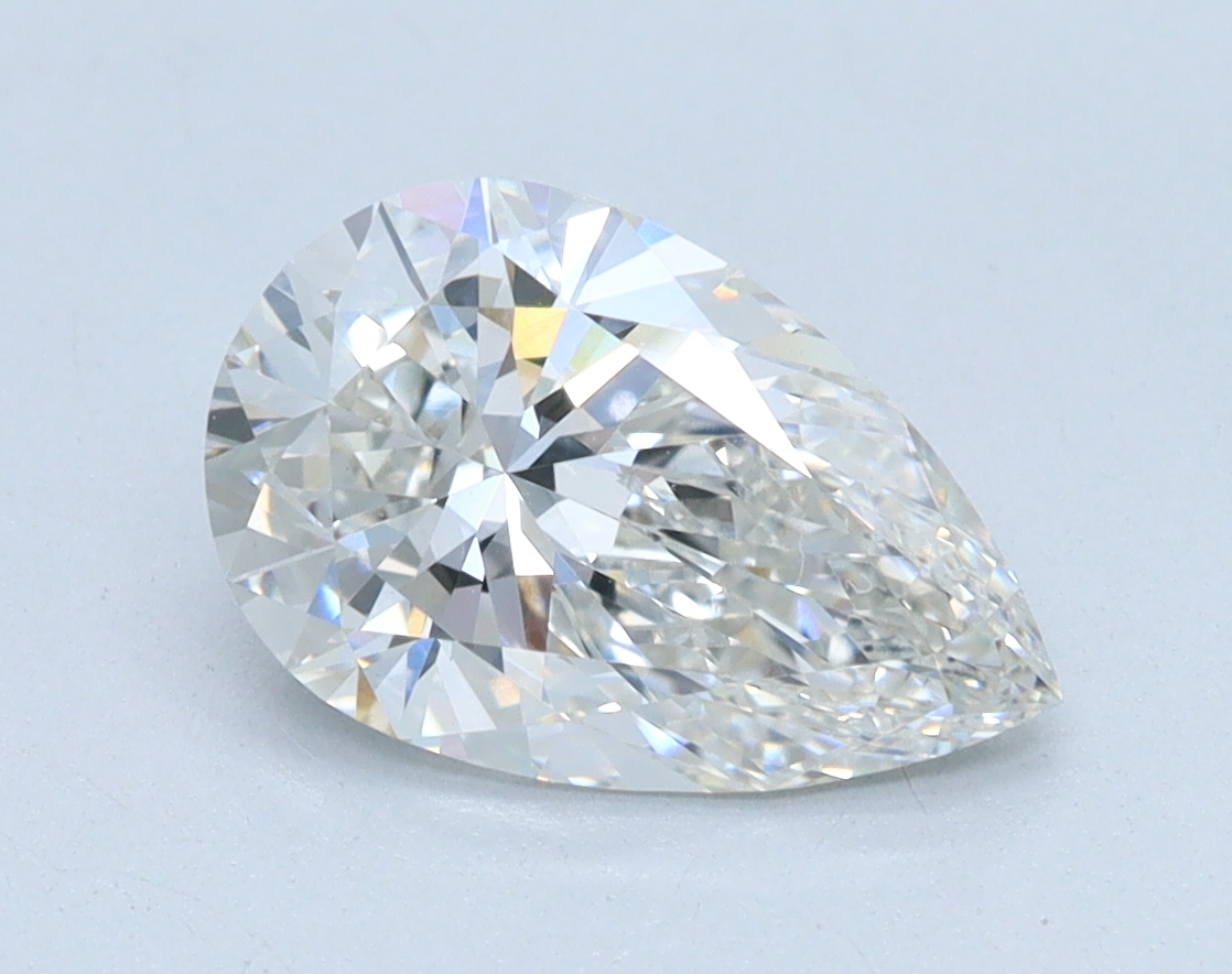 1.56 carat Pear lab grown diamond, G color, VS1 clarity