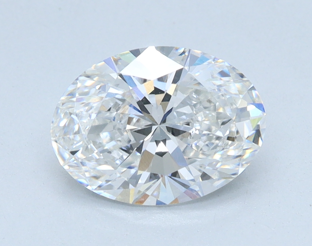 1.54 carat Oval lab grown diamond, D color, VVS2 clarity