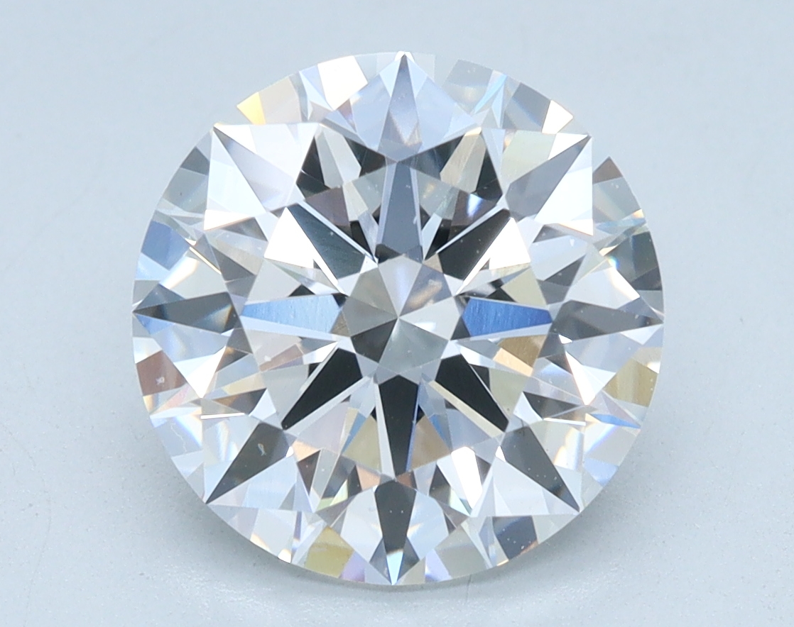 3.01 carat Round lab grown diamond, E color, VVS2 clarity, Ideal cut