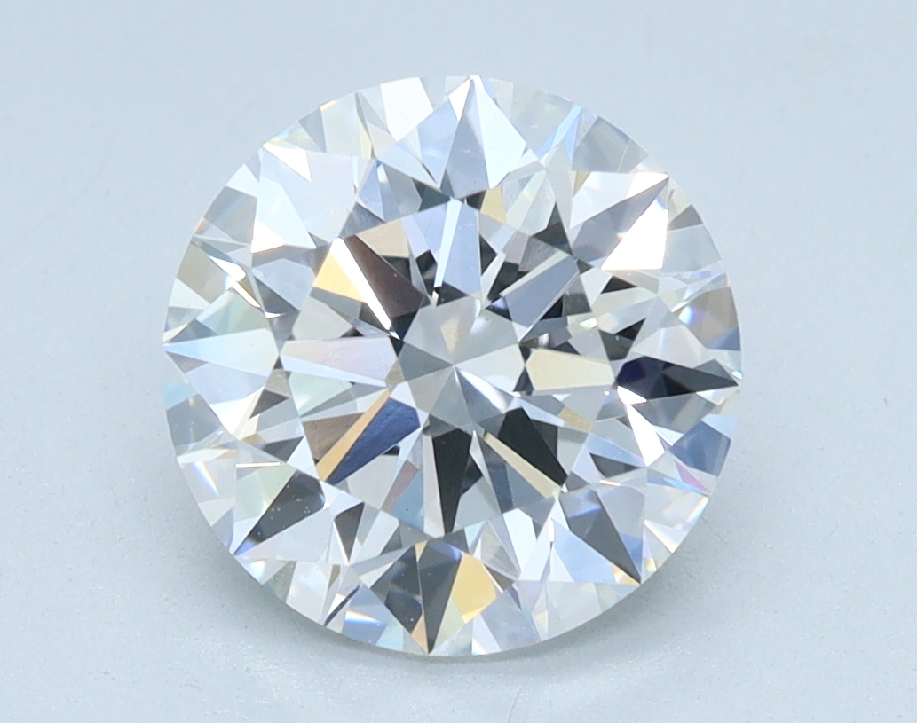 2.03 carat Round lab grown diamond, E color, VS1 clarity, Ideal cut