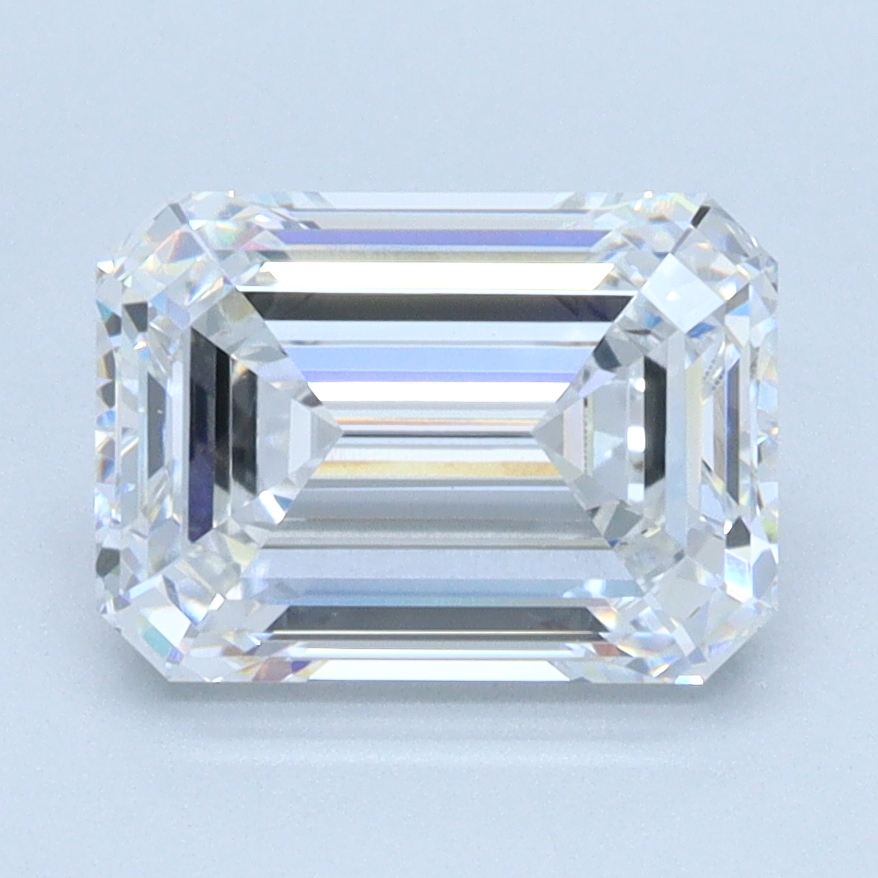 2.04 carat Emerald lab grown diamond, D color, VVS2 clarity