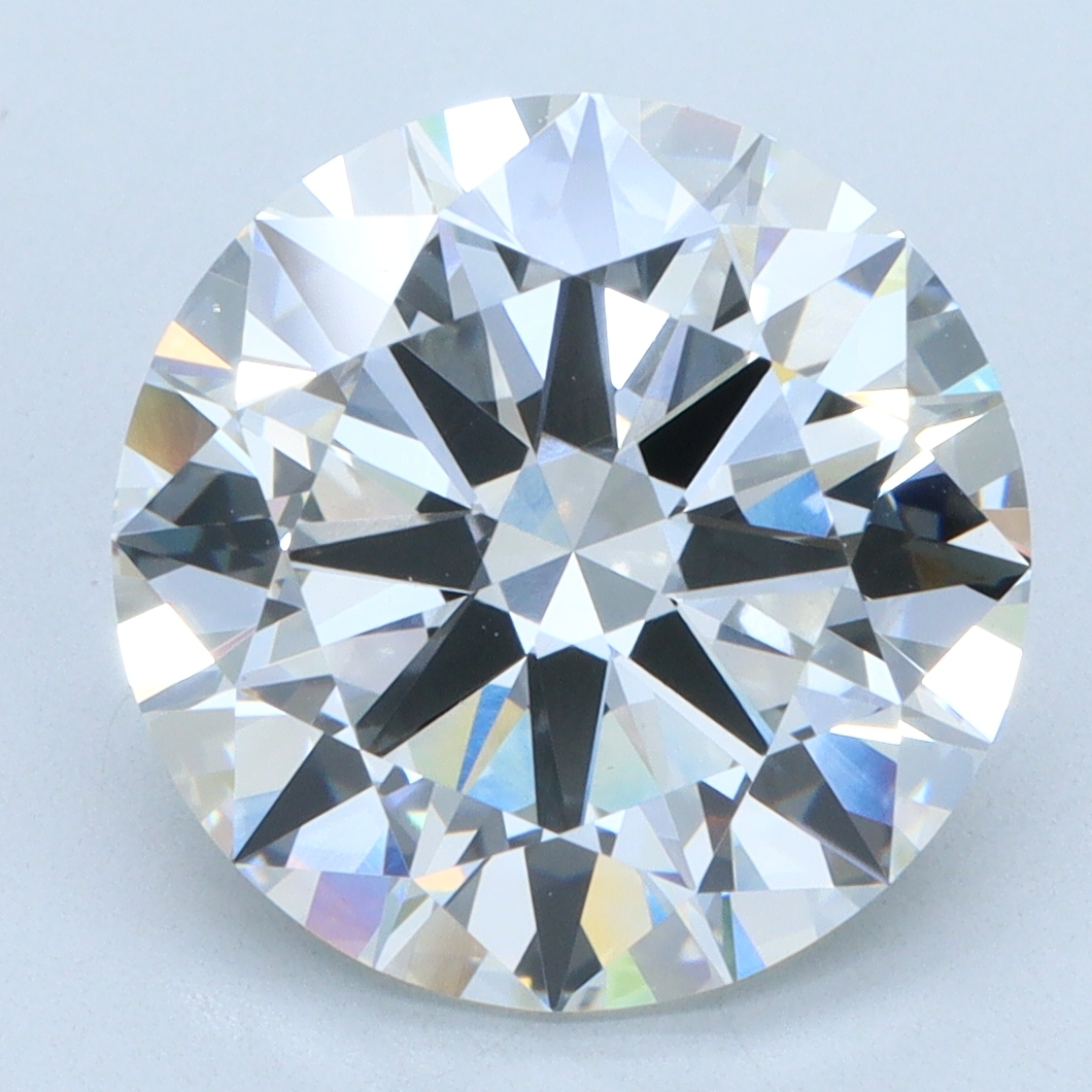 3.82 carat Round lab grown diamond, G color, VVS2 clarity, Ideal cut