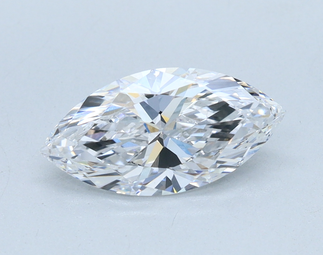 1.0 carat Marquise lab grown diamond, D color, VVS2 clarity