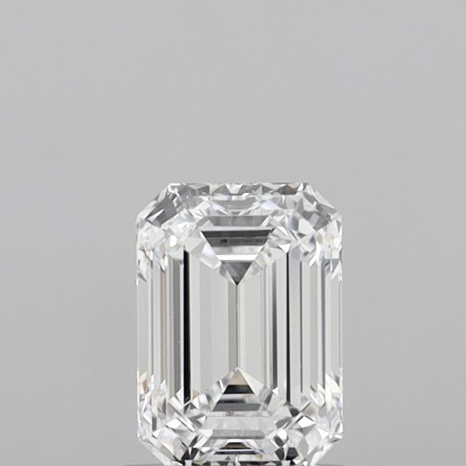 0.72 carat Emerald lab grown diamond, D color, VVS2 clarity
