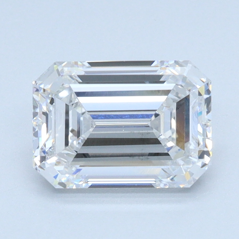 1.5 carat Emerald lab grown diamond, D color, VS1 clarity