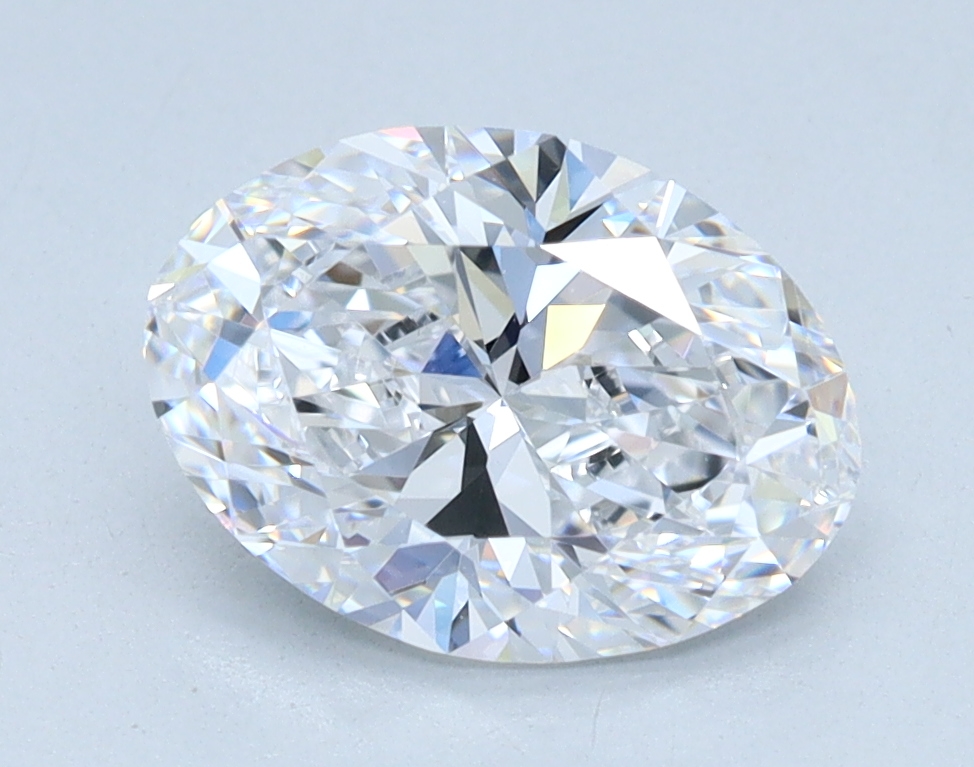 1.53 carat Oval lab grown diamond, D color, VS2 clarity