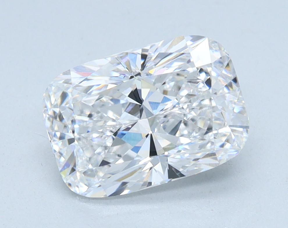 1.59 carat Cushion lab grown diamond, D color, VVS2 clarity
