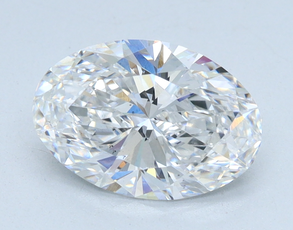 1.58 carat Oval lab grown diamond, D color, VS2 clarity