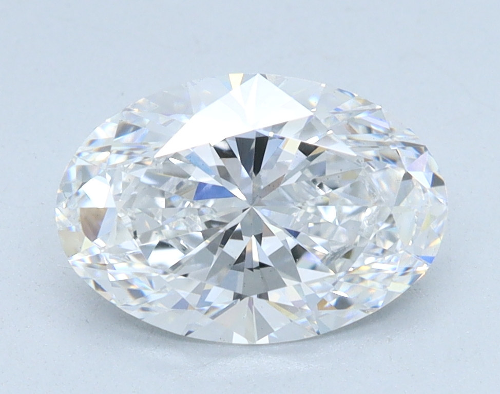 1.59 carat Oval lab grown diamond, D color, VS2 clarity