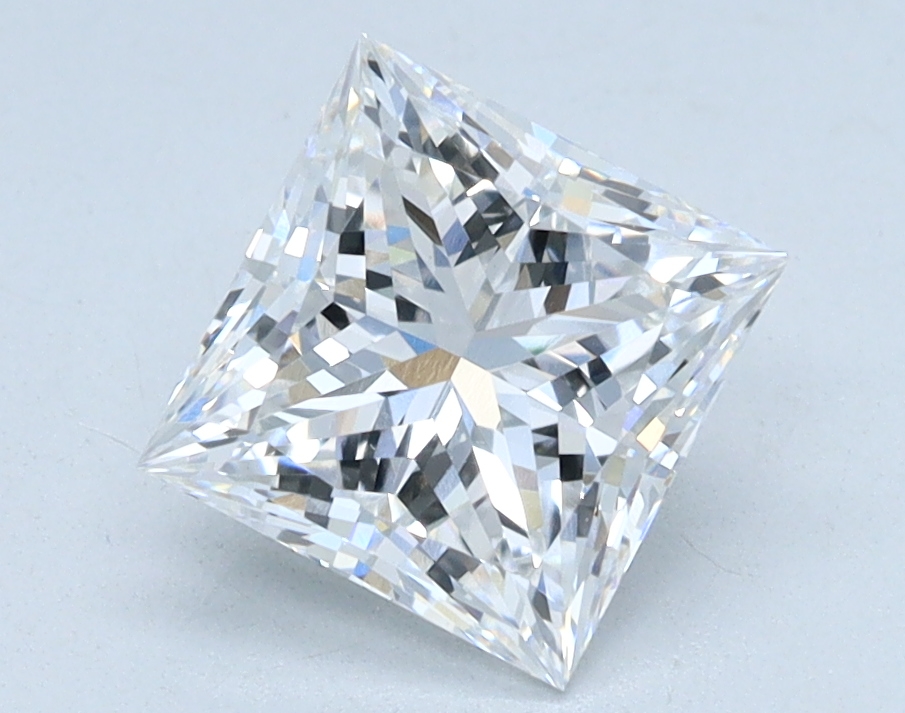 1.33 carat Princess lab grown diamond, E color, VVS2 clarity
