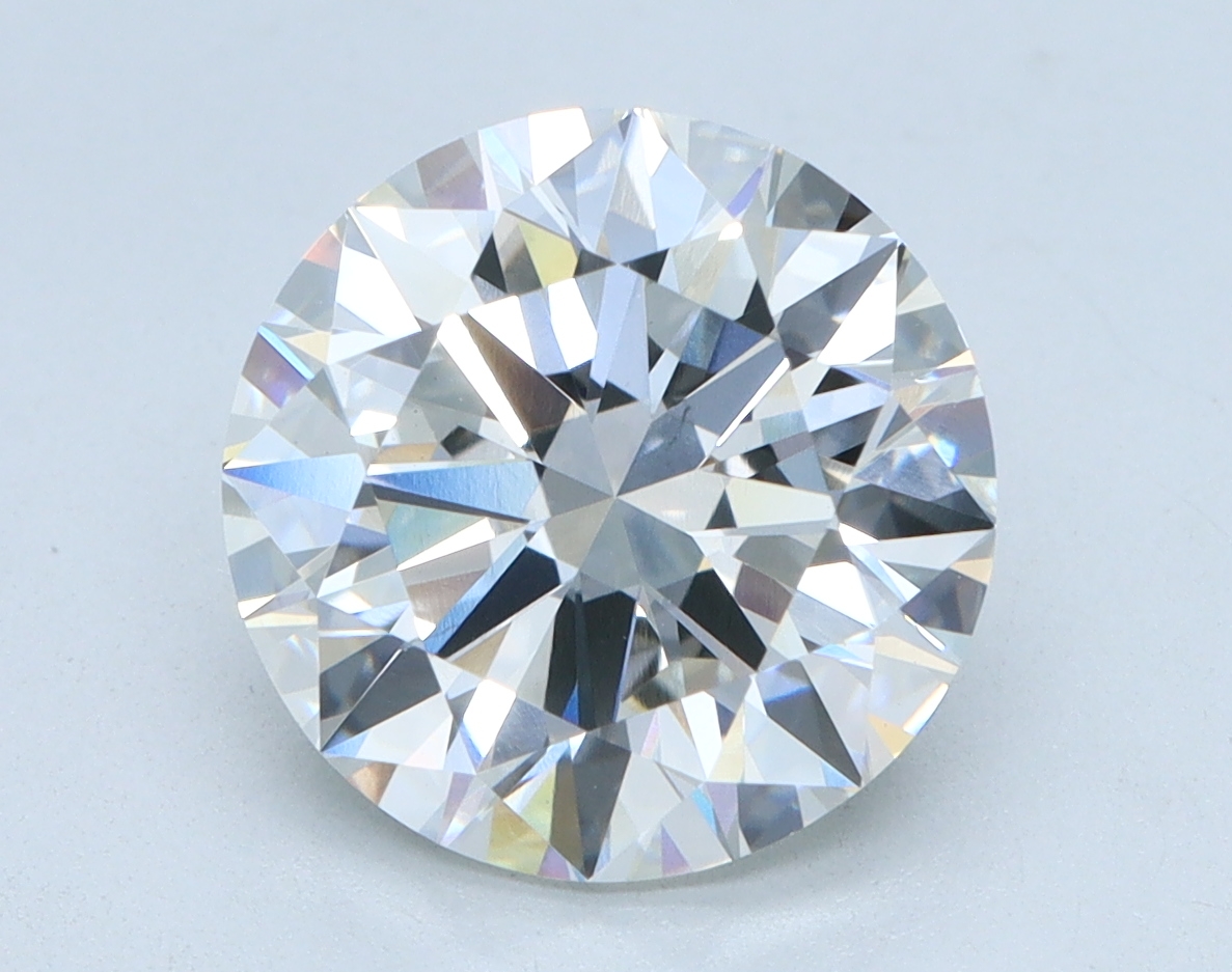 3.03 carat Round lab grown diamond, G color, VS1 clarity, Excellent cut