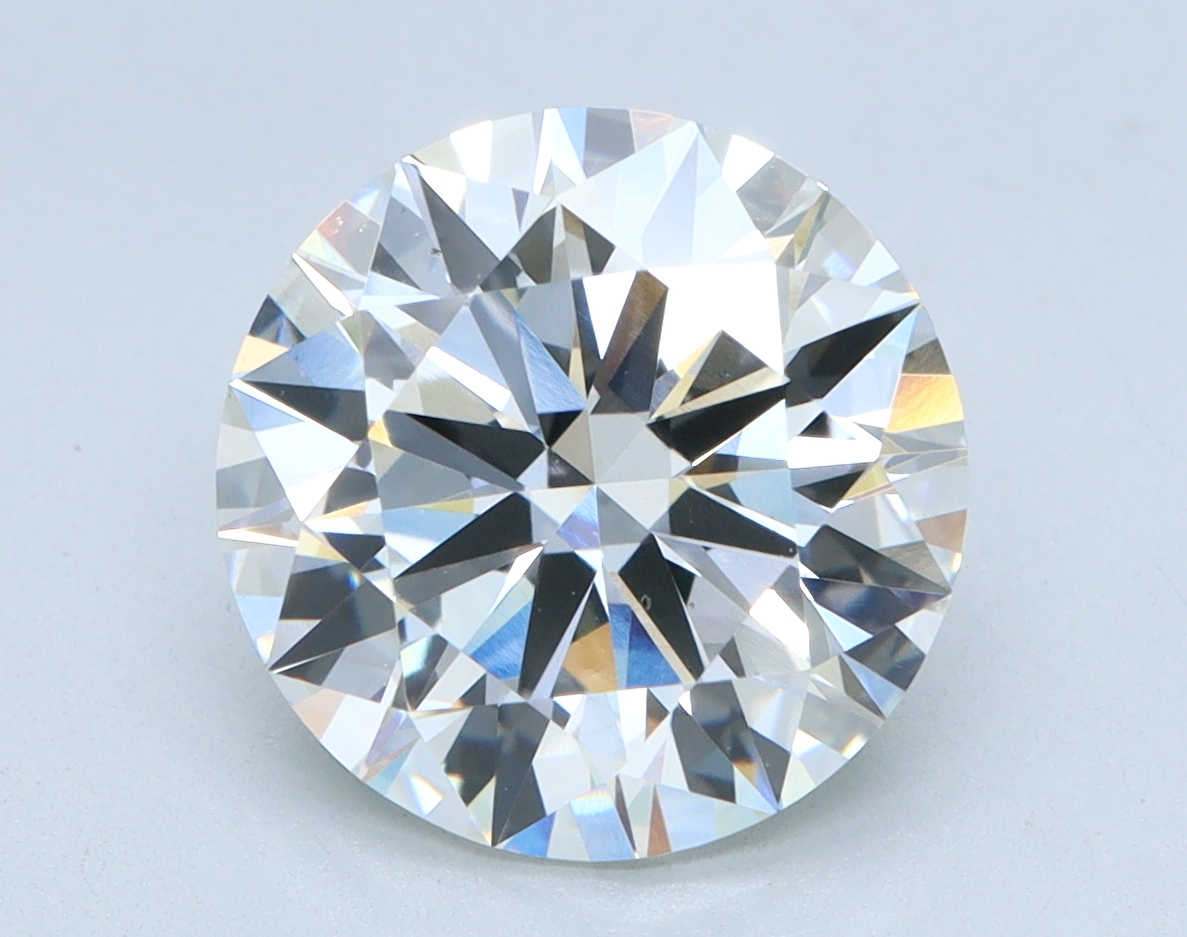 3.04 carat Round lab grown diamond, G color, VS1 clarity, Excellent cut