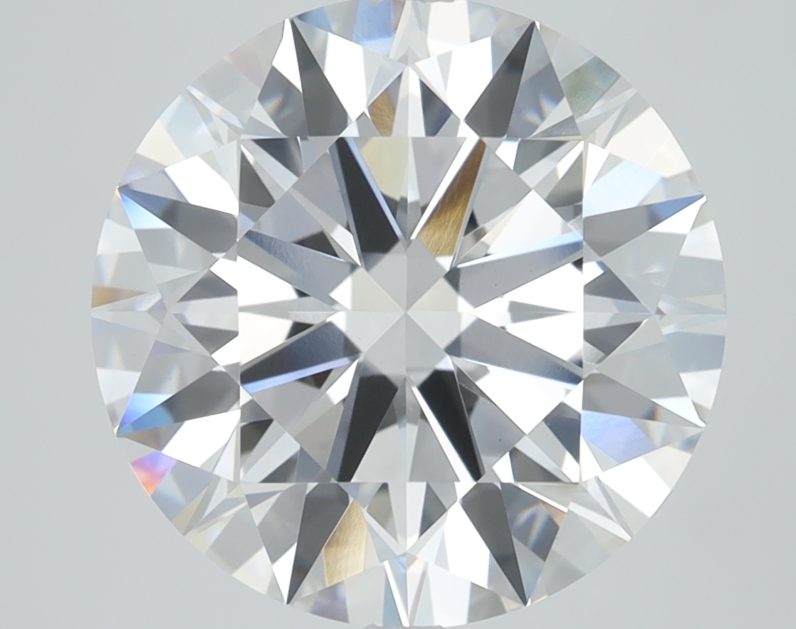 5.52 carat Round lab grown diamond, F color, VS1 clarity, Ideal cut