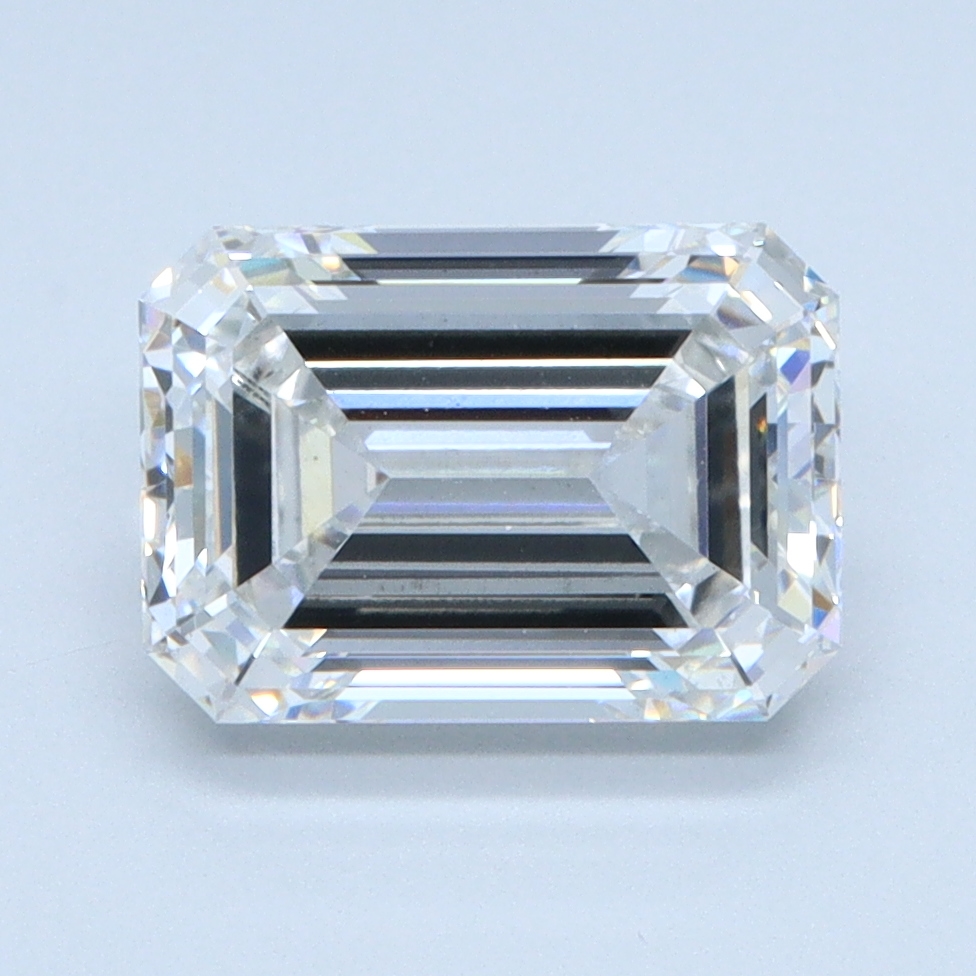 2.51 carat Emerald lab grown diamond, F color, VVS1 clarity