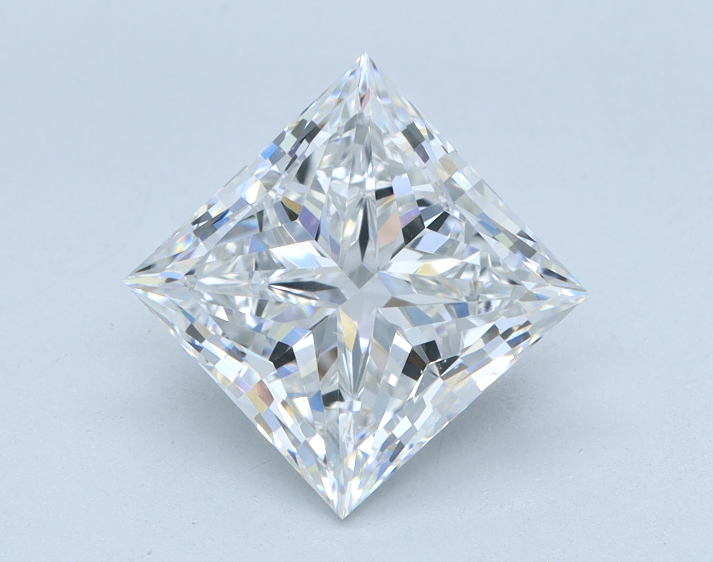 3.07 carat Princess lab grown diamond, E color, VVS2 clarity