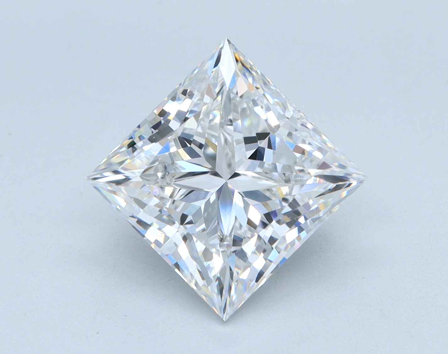 3.09 carat Princess lab grown diamond, D color, VVS2 clarity