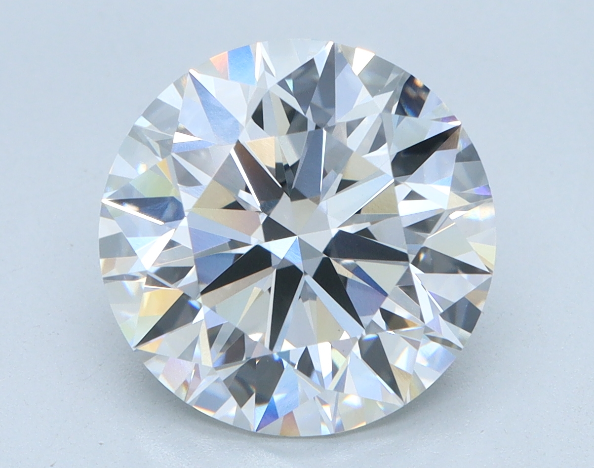3.74 carat Round lab grown diamond, G color, VVS2 clarity, Ideal cut