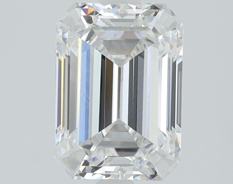 1.07 carat Emerald lab grown diamond, D color, VVS2 clarity
