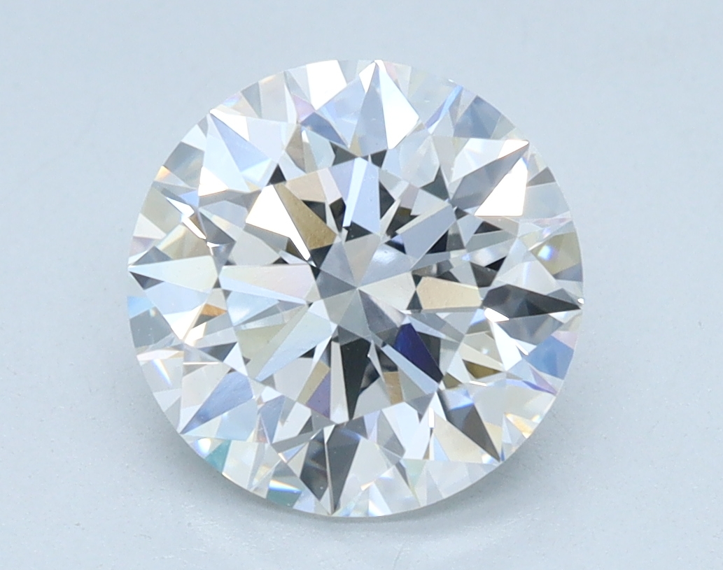2.0 carat Round lab grown diamond, E color, VVS2 clarity, Ideal cut