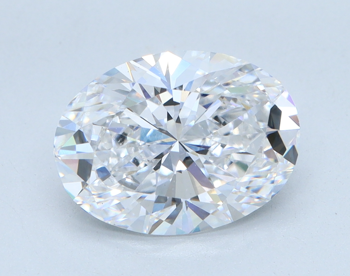 2.59 carat Oval lab grown diamond, D color, VS1 clarity
