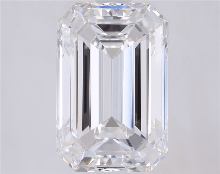 0.67 carat Emerald lab grown diamond, D color, VVS2 clarity