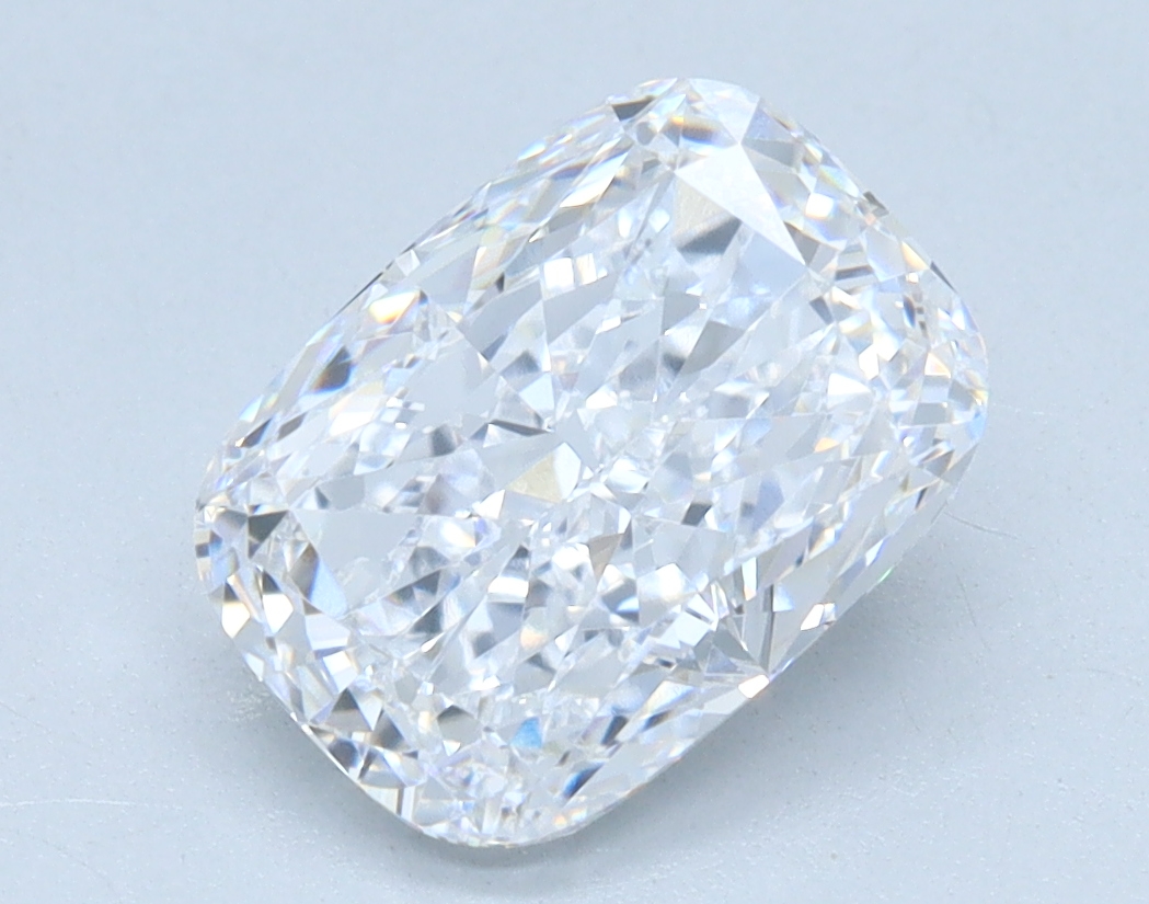 2.04 carat Cushion lab grown diamond, D color, VVS1 clarity