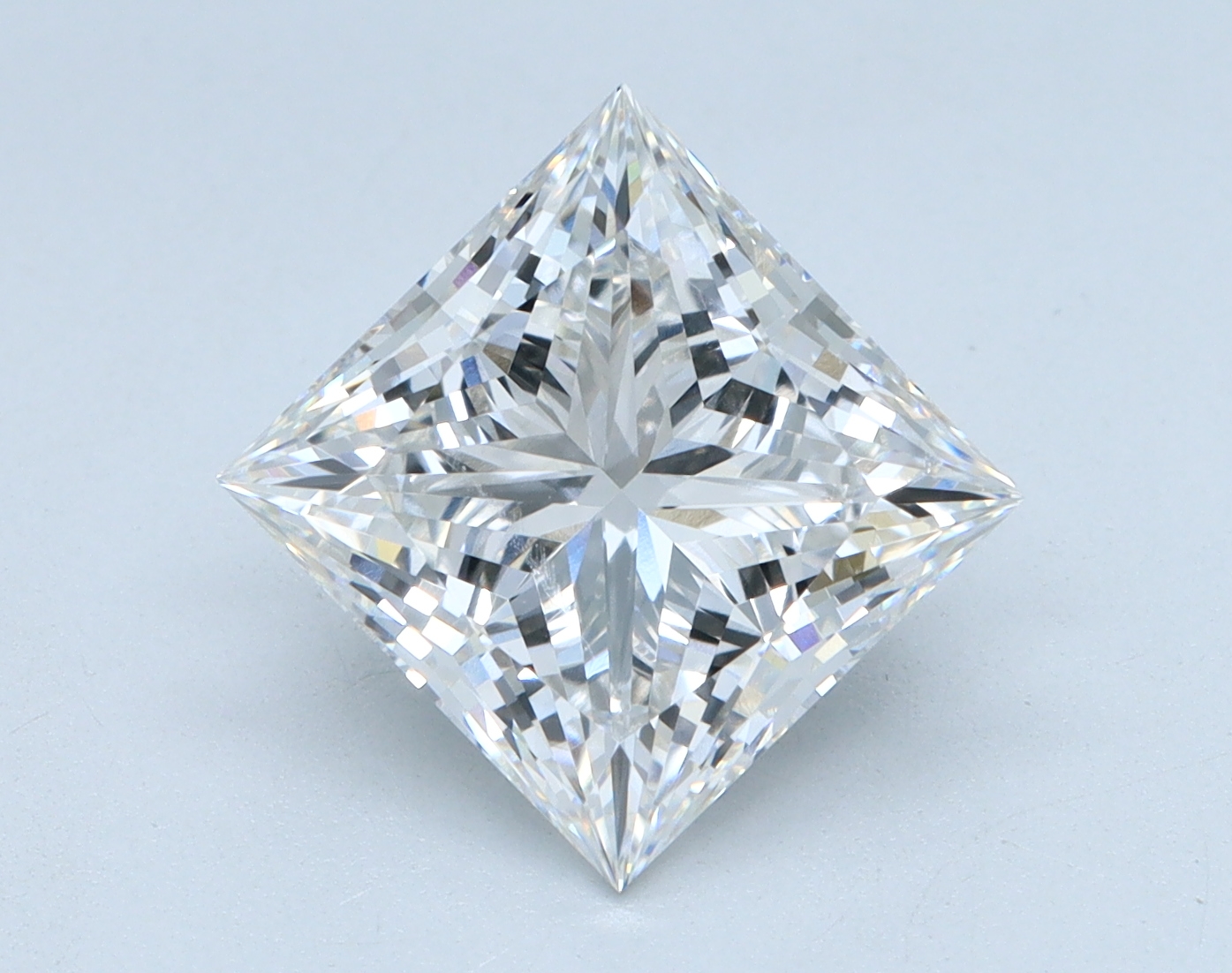 3.04 carat Princess lab grown diamond, E color, VVS2 clarity