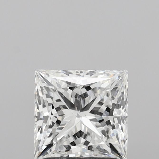 1.38 carat Princess lab grown diamond, D color, VS2 clarity