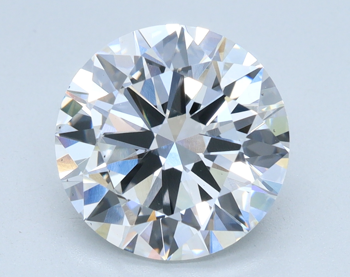 3.01 carat Round lab grown diamond, E color, VS2 clarity, Excellent cut