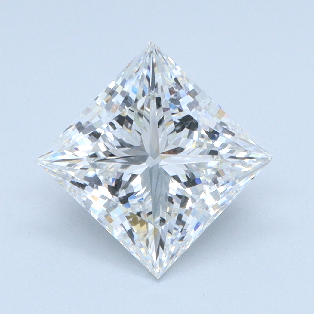 2.02 carat Princess lab grown diamond, F color, VVS2 clarity