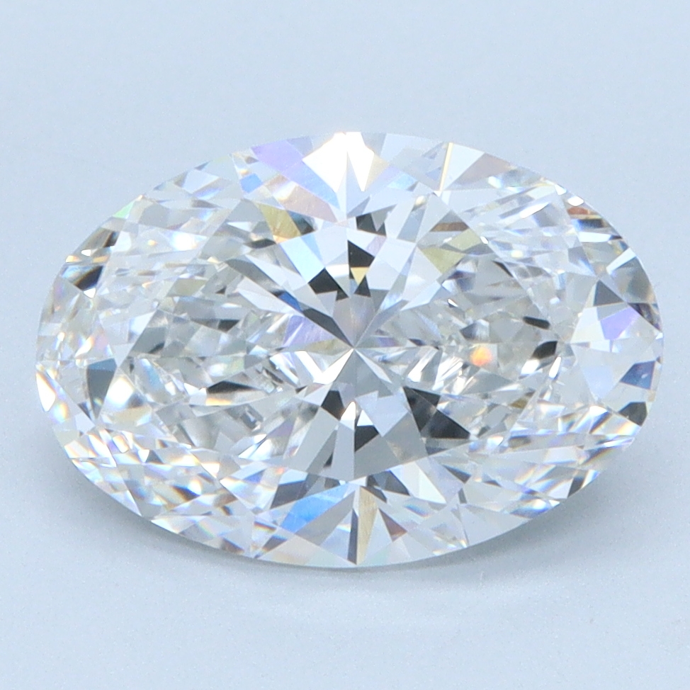 2.97 carat Oval lab grown diamond, F color, VVS2 clarity