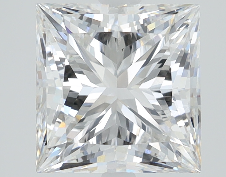 2.08 carat Princess lab grown diamond, E color, VVS2 clarity