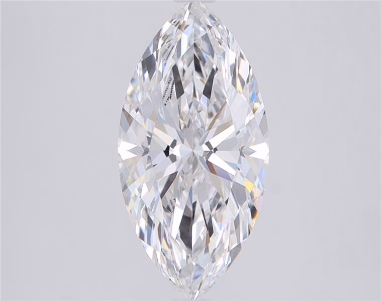 5.08 carat Marquise lab grown diamond, F color, VVS2 clarity