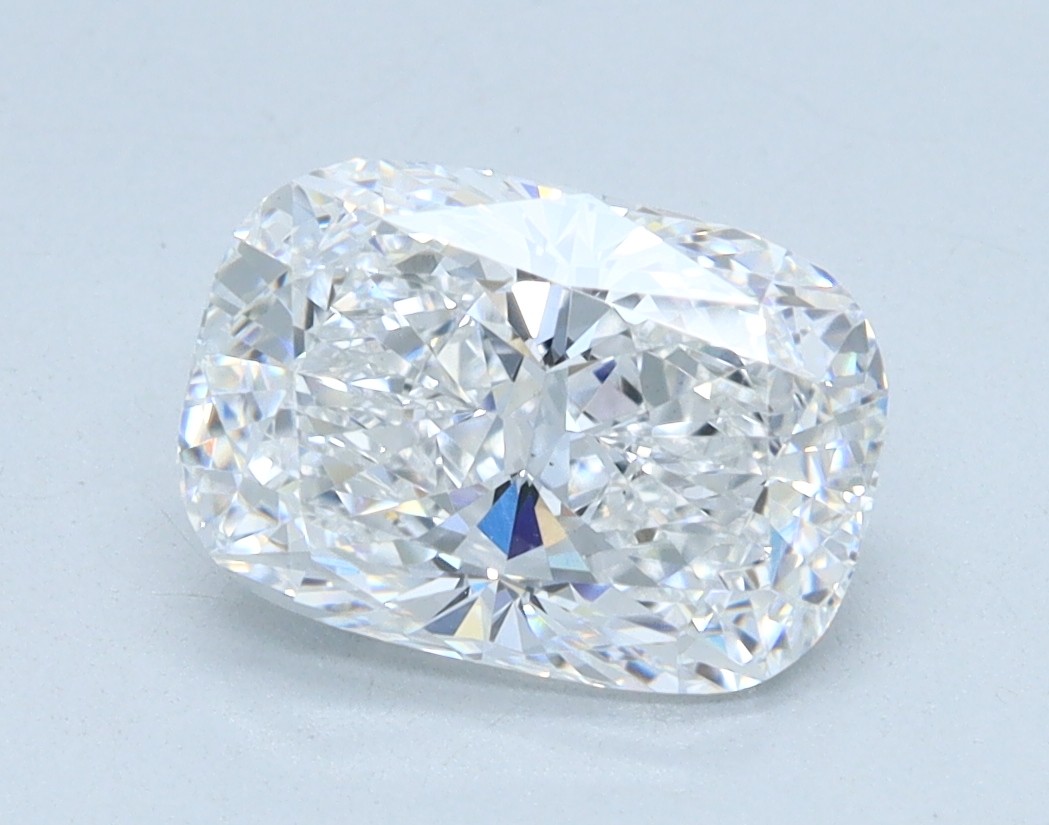1.62 carat Cushion lab grown diamond, D color, VVS2 clarity