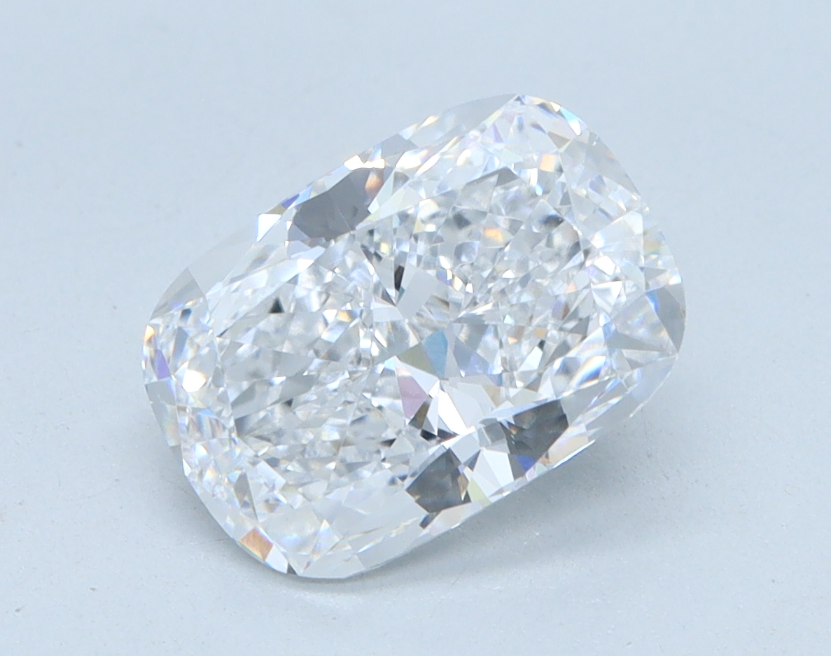 2.17 carat Cushion lab grown diamond, D color, VVS2 clarity