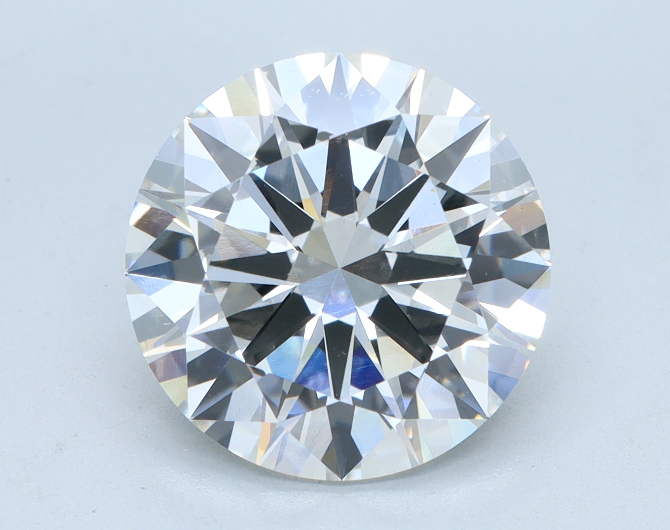 4.07 carat Round lab grown diamond, G color, VS1 clarity, Excellent cut